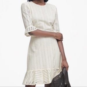 WORN ONCE! Banana Republic Eyelet White Dress/10